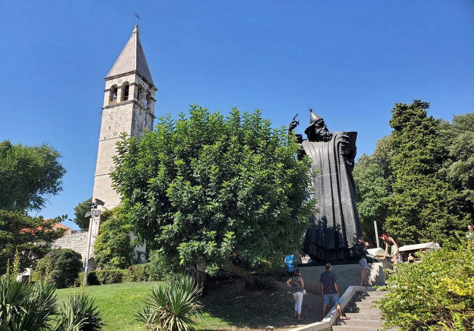 Church and funny monument of Gregory of Nin