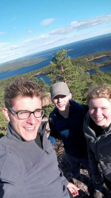 The most complicated selfie ever. The three of us stood on a precarious rock and it was so windy that we almost flew away.