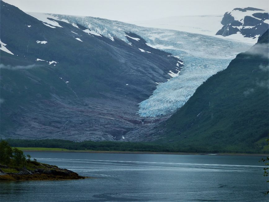 Gletscherzunge bis auf 60 Hm am Meer