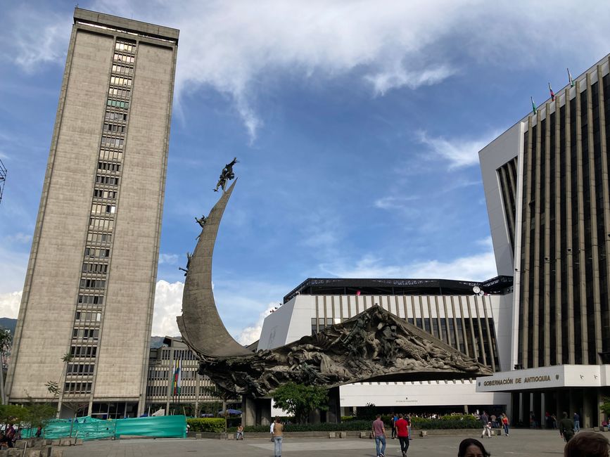 A monument about the history of Medellín