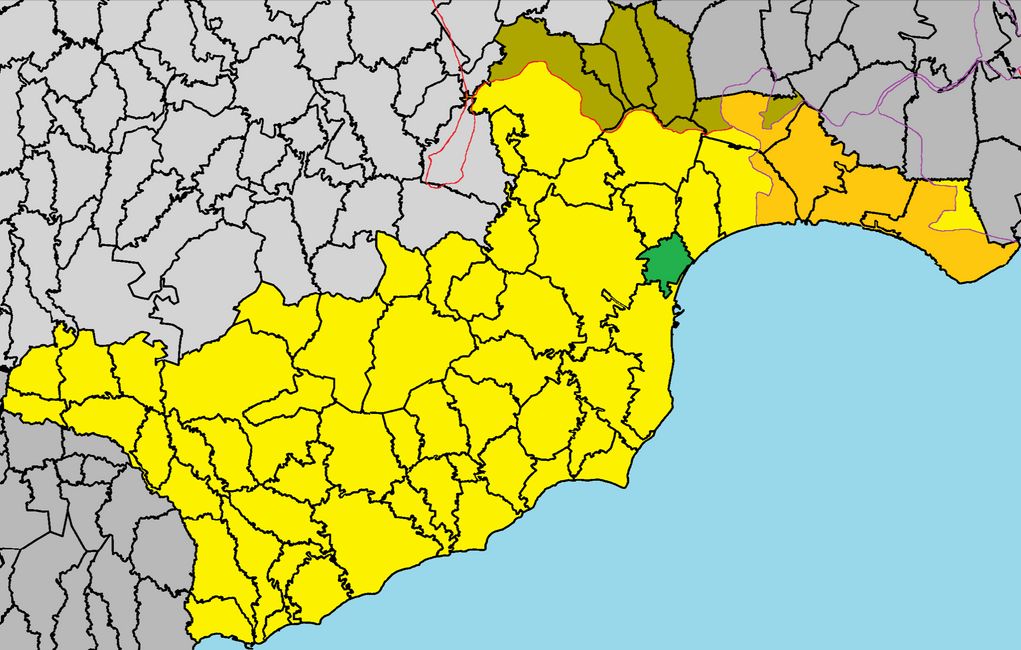 Der grüne Fleck, das ist Livadia im Bezirk Larnaka (alle gelben Flächen). 