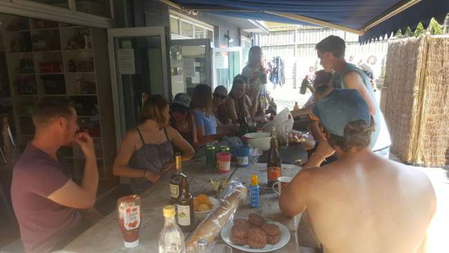 Barbecue at the hostel 