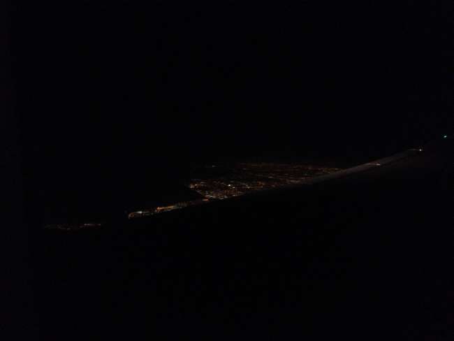 Blick auf die Grenze zwischen Miami und Everglades vom Flugzeug
