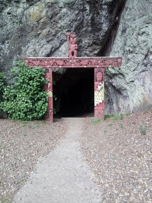 Sacred cave of the Maori, right next to the road 