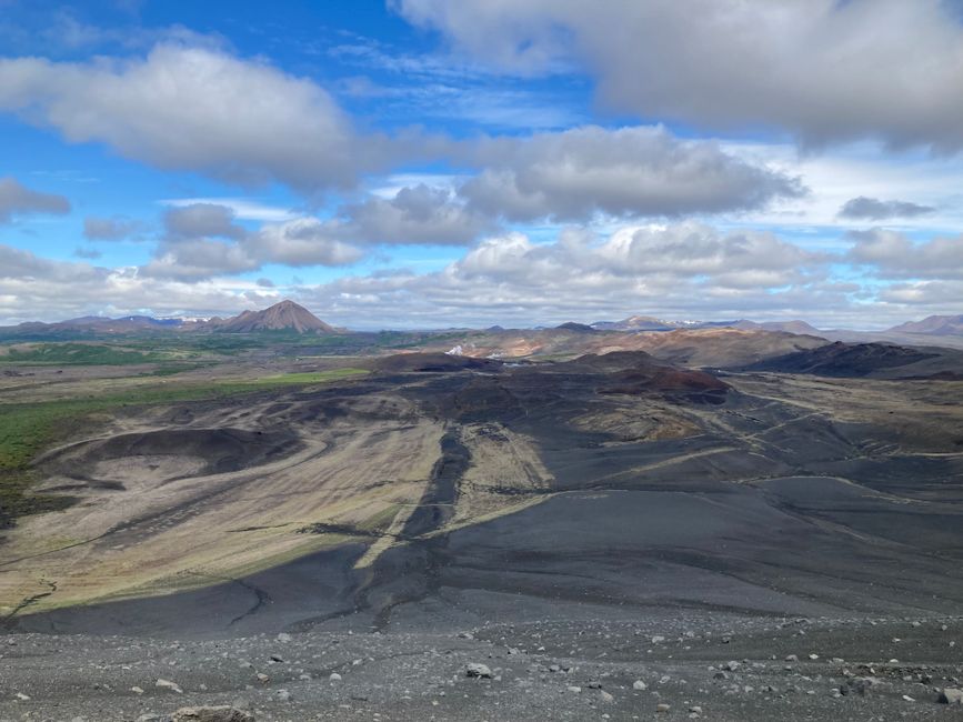 View from Hverfjall on the hot springs