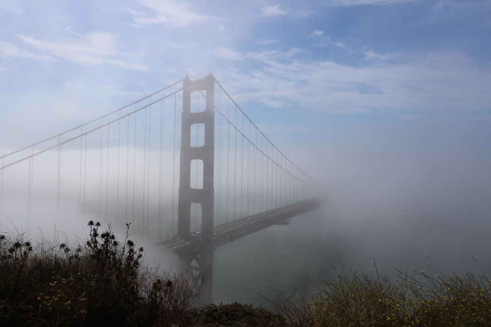 Golden Gate Bridge in San Francisco - so beautiful in the fog