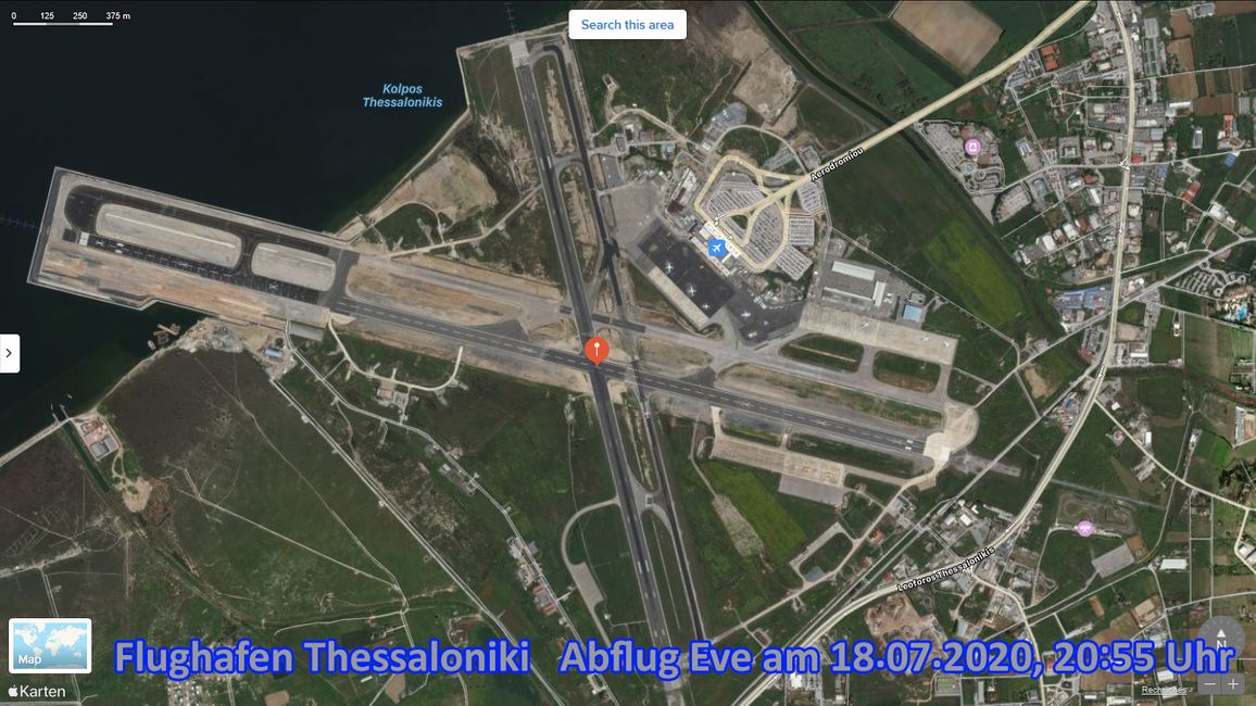 Tag 15 - Strand, Tsipouro, Abschied, Heimflug von Thessaloniki, Einsame Heimfahrt - 18.07.2020
