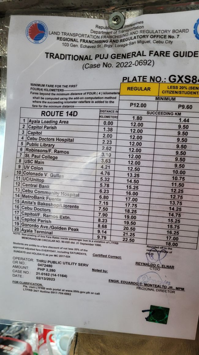...unfortunately, the schedule is only posted on the bus ;-)
