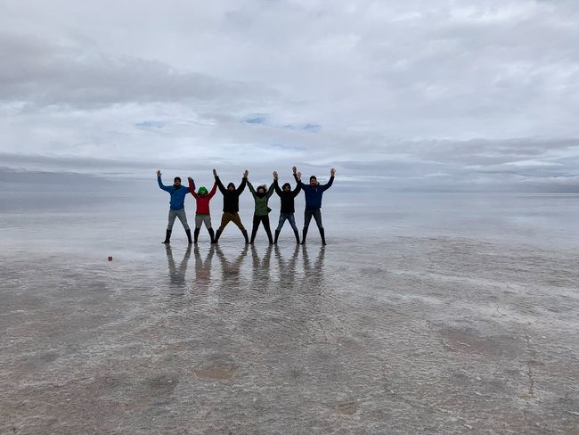 Group photo in the salt flats
