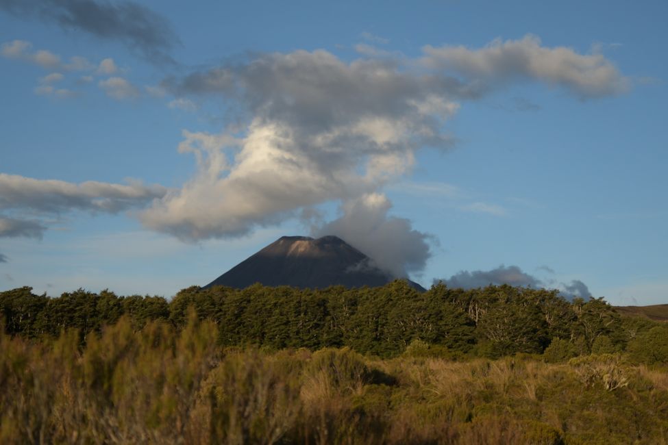 In the distance: Mt.Taranaki in the evening