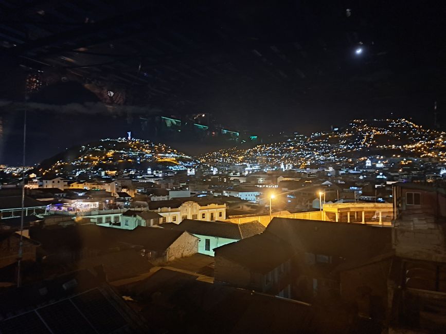 Quito - View from the rooftop bar at the hostel. The beer goes down better. :D 