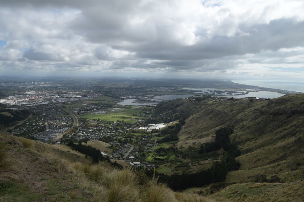 Banks Peninsula - Lyttelton Summit Road - Blick auf Christchurch