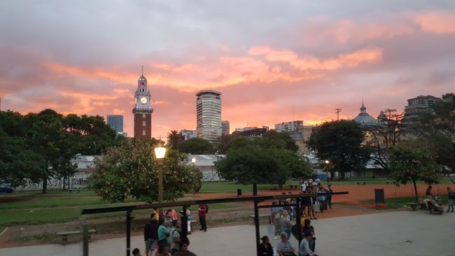The sky is on fire as I leave Buenos Aires after 12 days for Mendoza