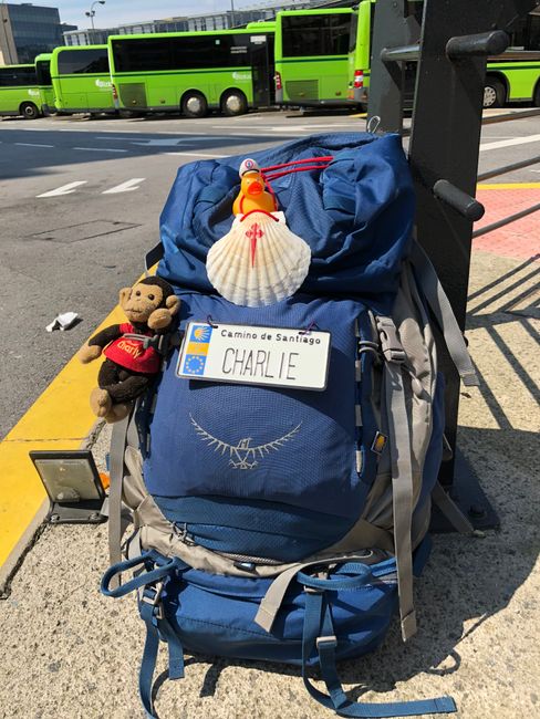 Quack & Our Charly waiting for the bus 8.7.18