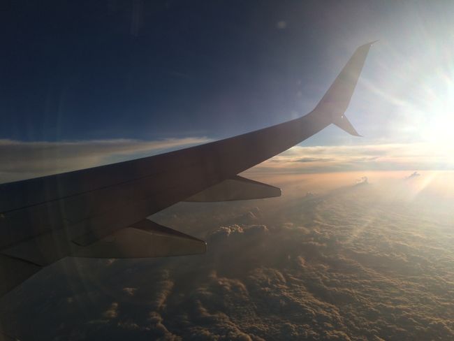 Flug von Washington nach Panama, Sonnenuntergang des bisher längsten Tags meines Lebens :)