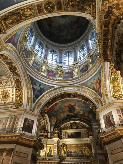 The interior of St. Isaac's Cathedral is impressive.
