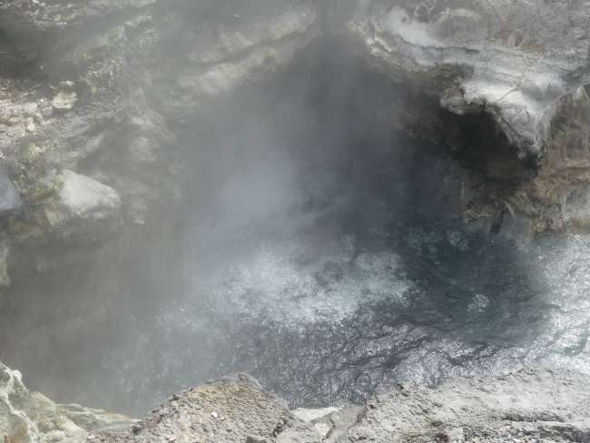 Boiling water in the rock