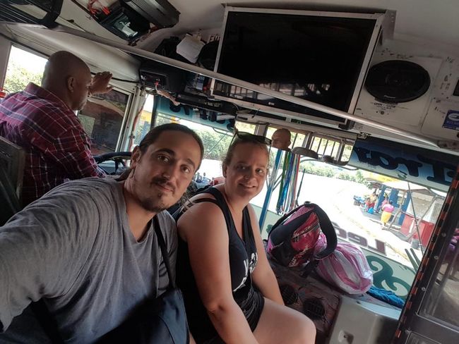 Ride in an overcrowded chicken bus to Esteli