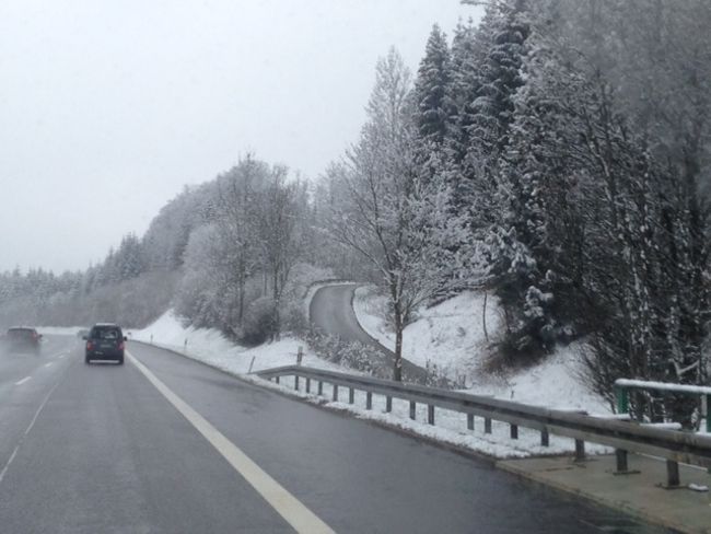 Snow on the way to Switzerland