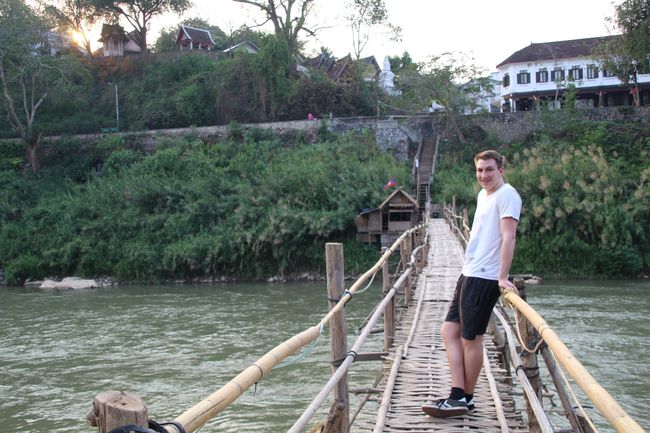 Jonas on the bamboo bridge