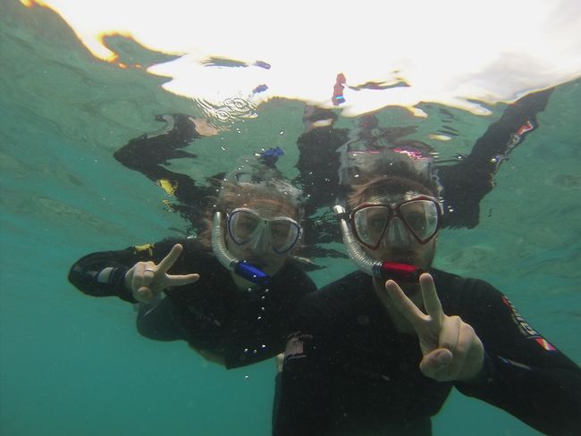 While snorkelling.
