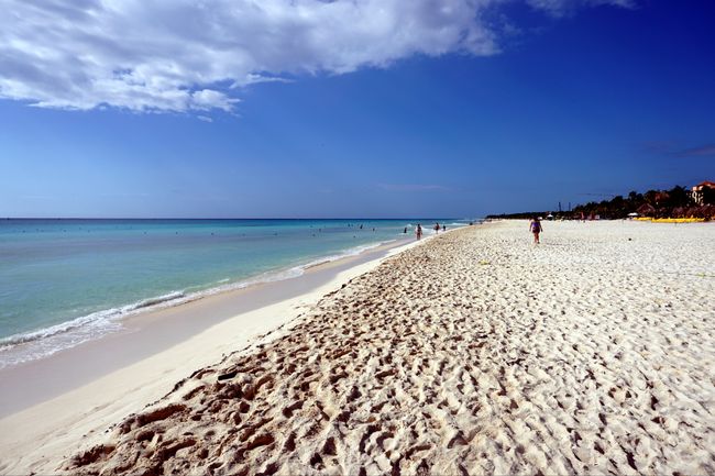The beautiful beach in Playa del Carmen