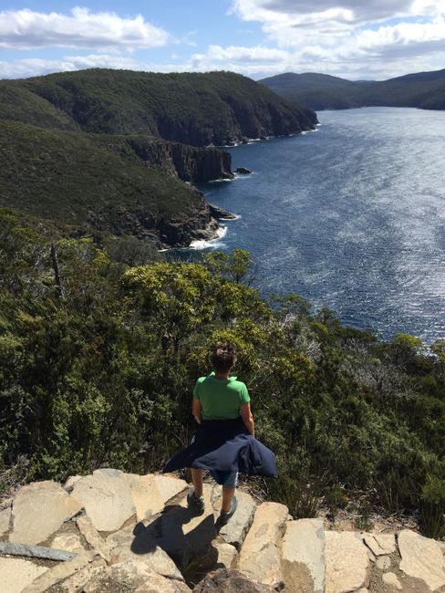 Looking back into Fortescue Bay