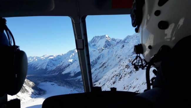 Helicopter flight at Mount Cook