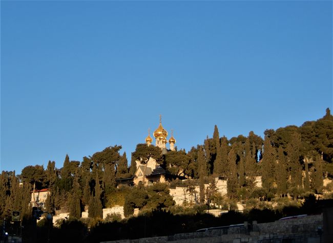 In the early evening, we then make our way to the Mount of Olives...
