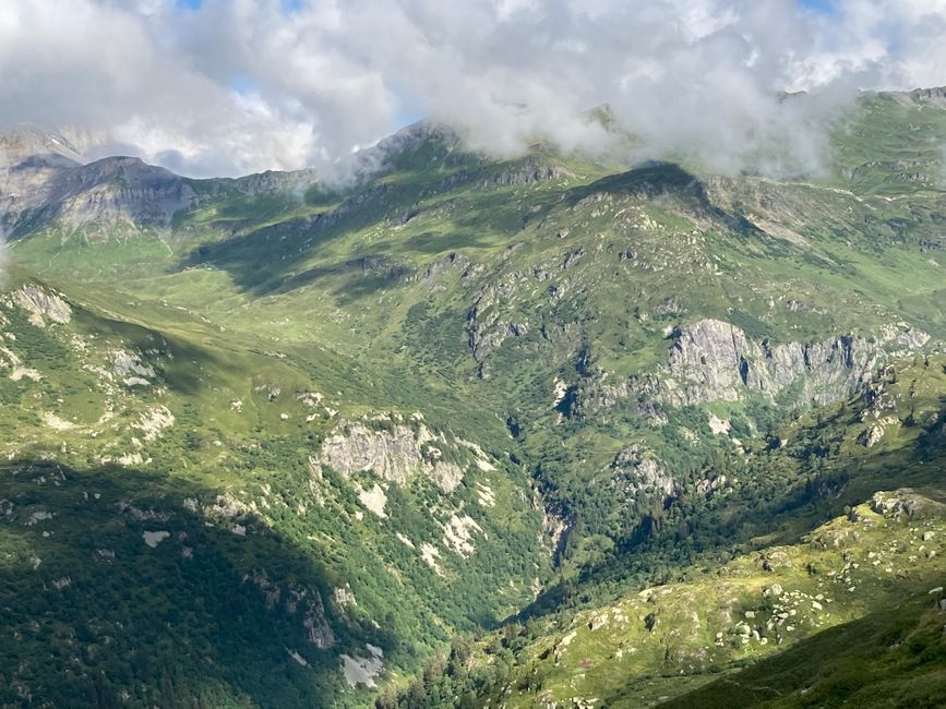 Blick zurück beim Aufstieg zum Col du Brévent