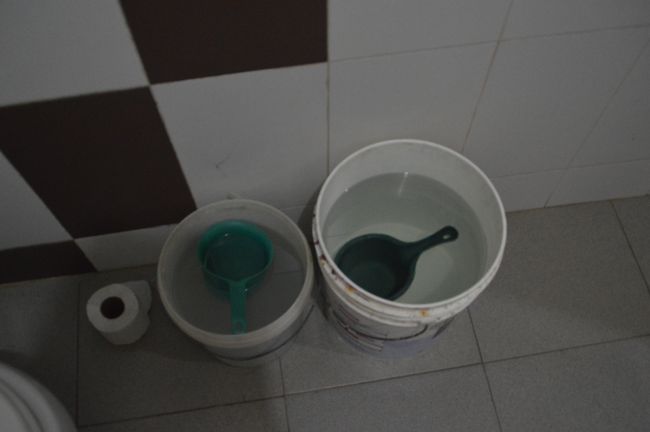 Water buckets for showering