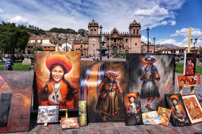 Kunst auf Cuscos Plaza de Armas
