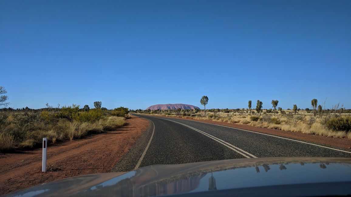 Noch mal schnell zum Uluru für ein Foto