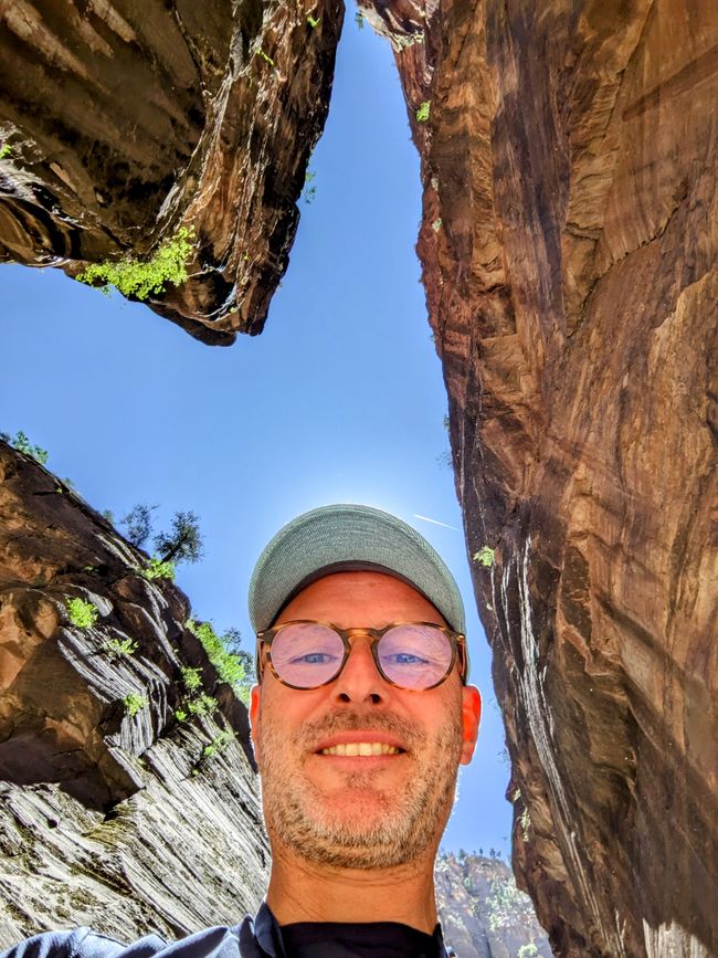 What an adventure! - Along and in the "raging" Virgin River in Zion National Park