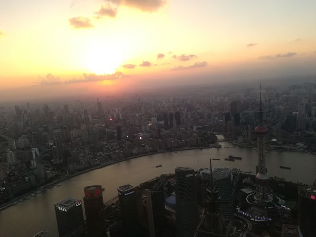 Shanghai bei Sonnenuntergang 