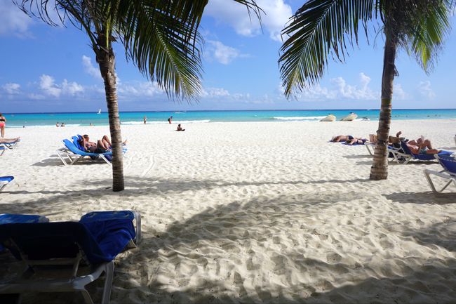 The beautiful beach in Playa del Carmen