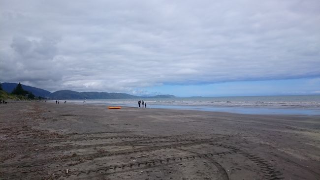 Raumati Beach - etwa 70 km nördlich von Wellington.  Hier sind wir ab heute für zwei Nächte in einem Hotel 