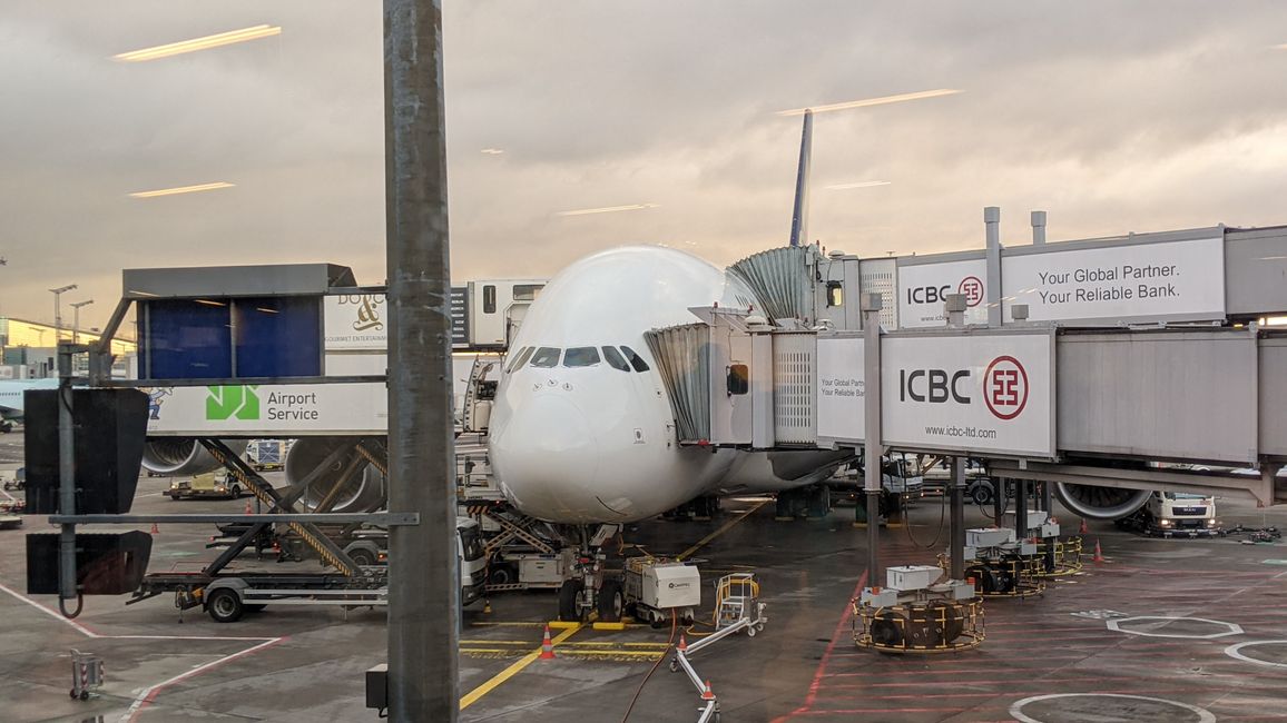 Singapore Airlines A380 steht bereit 