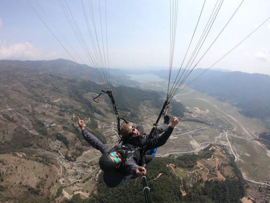 Paragliding over Pokhara.