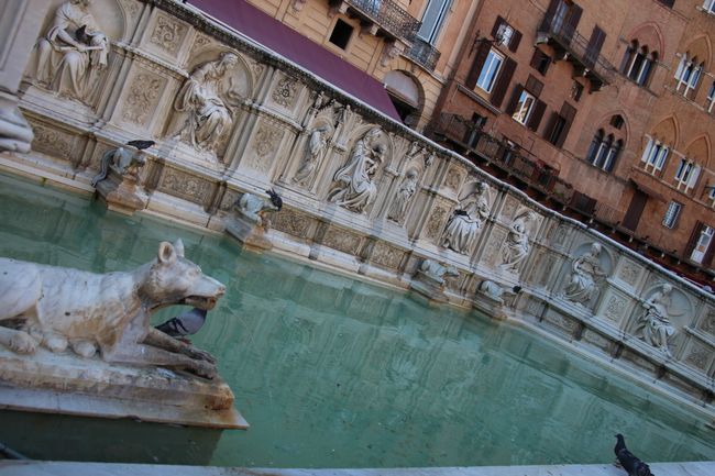 Springbrunnen auf dem "Piazza del Campo" Siena