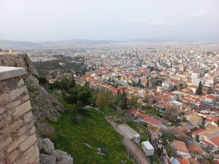 Der Blick von oben auf Athen