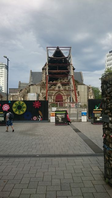 Zerstörte Kathedrale von Christchurch 