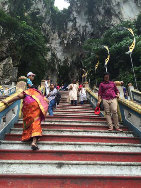 Over 400 steps to the Indian temple in one of the Batu Caves