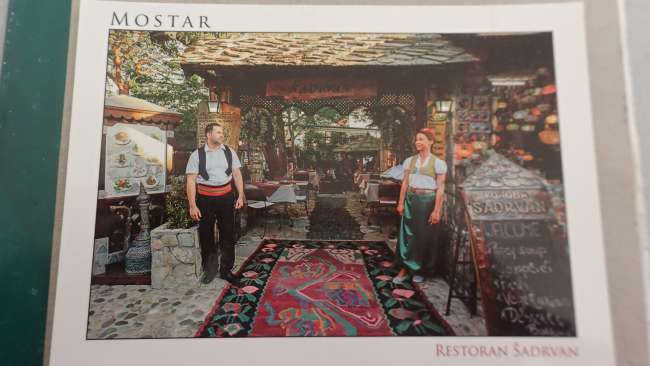 Postkarte von dem traditionellen Restaurant