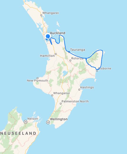 Route of the second road trip