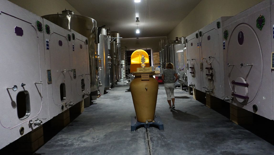 The fermentation tanks at the winery