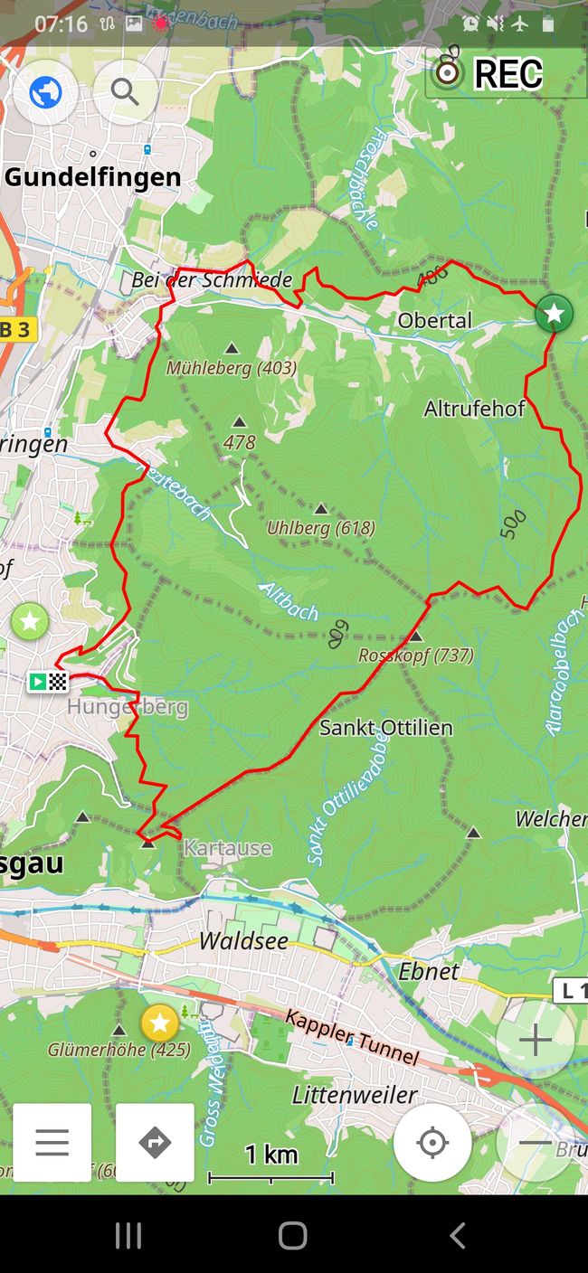 Round trip Roskopf-Wildtal 19 km