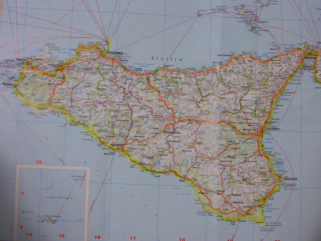 Our route in Sicily