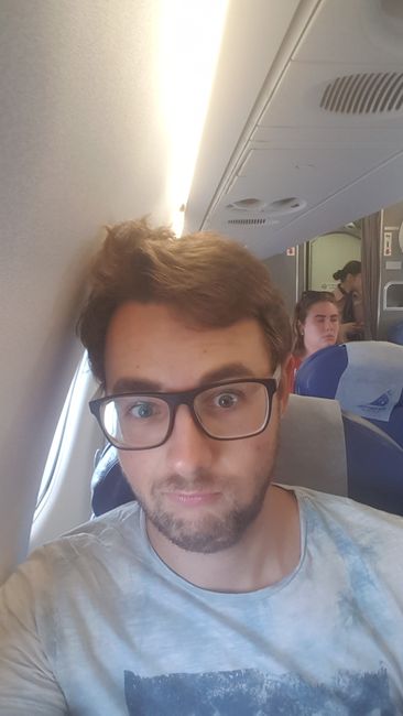 And then on the plane with the terrible haircut. 