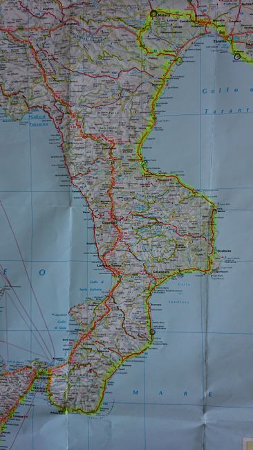 Route in Kalabrien und Basilikata
